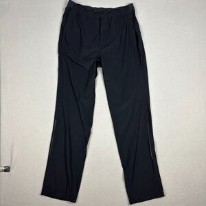 Lululemon Mens Large Zippered Pockets Pants Black Stretch Casual Running Logo